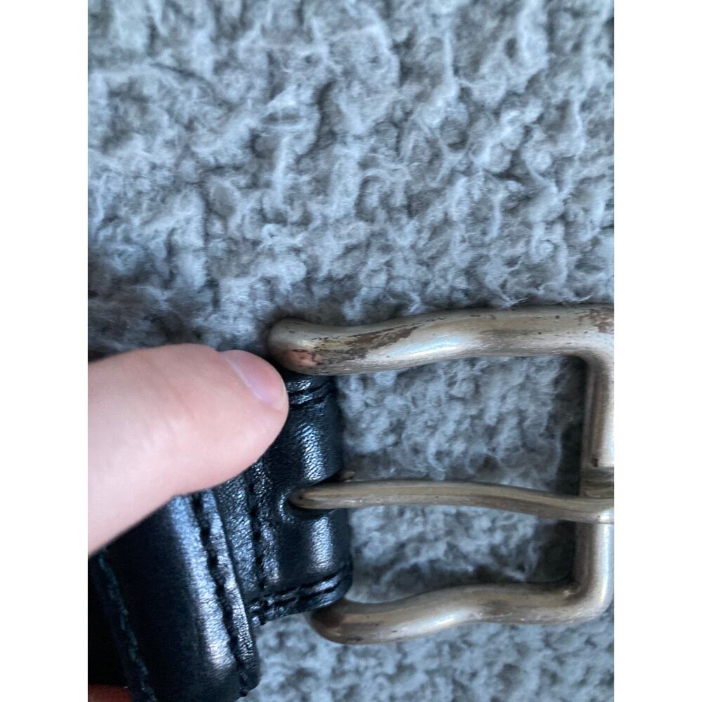 Allen Edmonds Dress Belt 40 Handmade in USA Leather Black Silver Classic Luxury - Picture 4 of 14